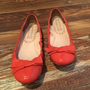 Prada red orange ballet flats